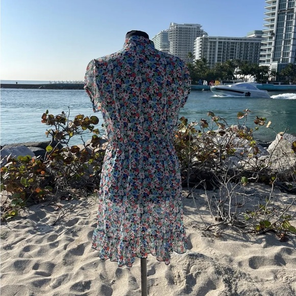 Janette Fashion Sheer  FLORAL DRESS - Size S - Picture 2 of 11